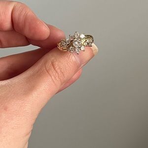 New 18k gold Plated S925 white sapphire ring